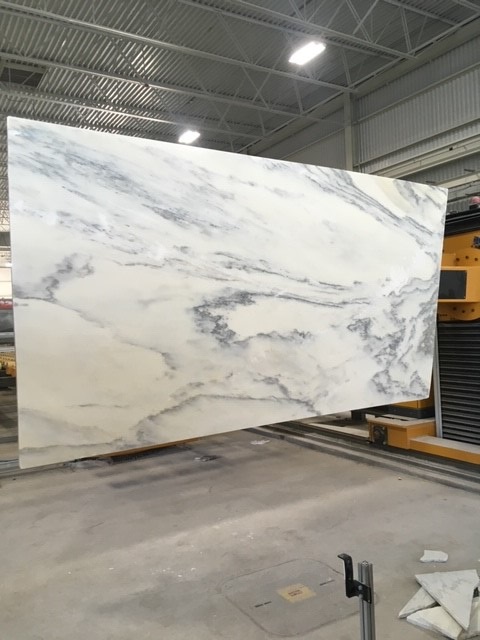 Alabama White Marble slab with soft grey veining