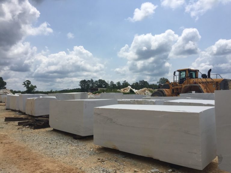 Extracted Alabama marble blocks at Sylacauga Marble Quarry